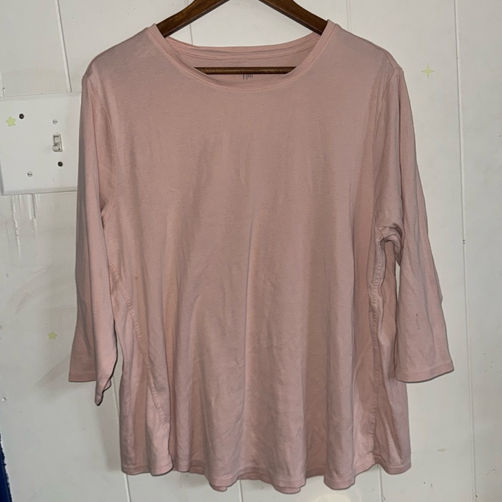 J. Jill Pastel Pink 3/4 Sleeve Tee. 1X